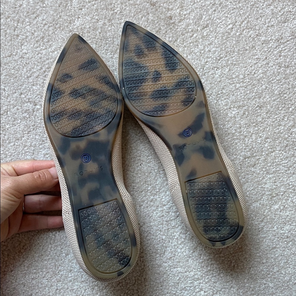 ROTHY'S "The Point" Knit Flats Size 8W Beige Comfort - Picture 6 of 10
